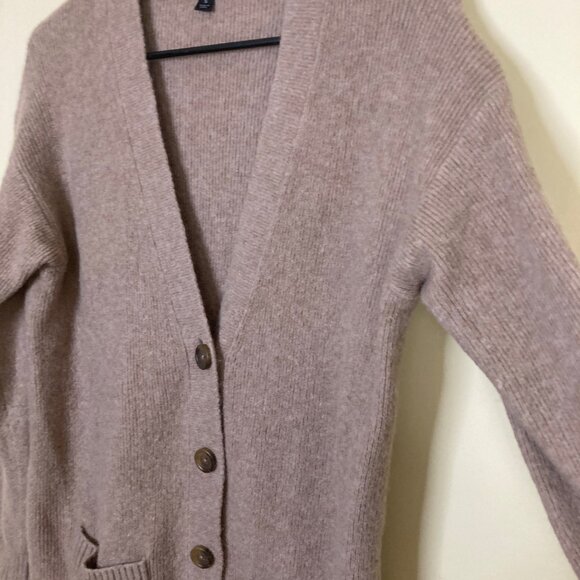 J. Crew Long Cardigan Women’s Sweater Small Oversized Brown Alpaca Wool AB797 - Picture 8 of 8